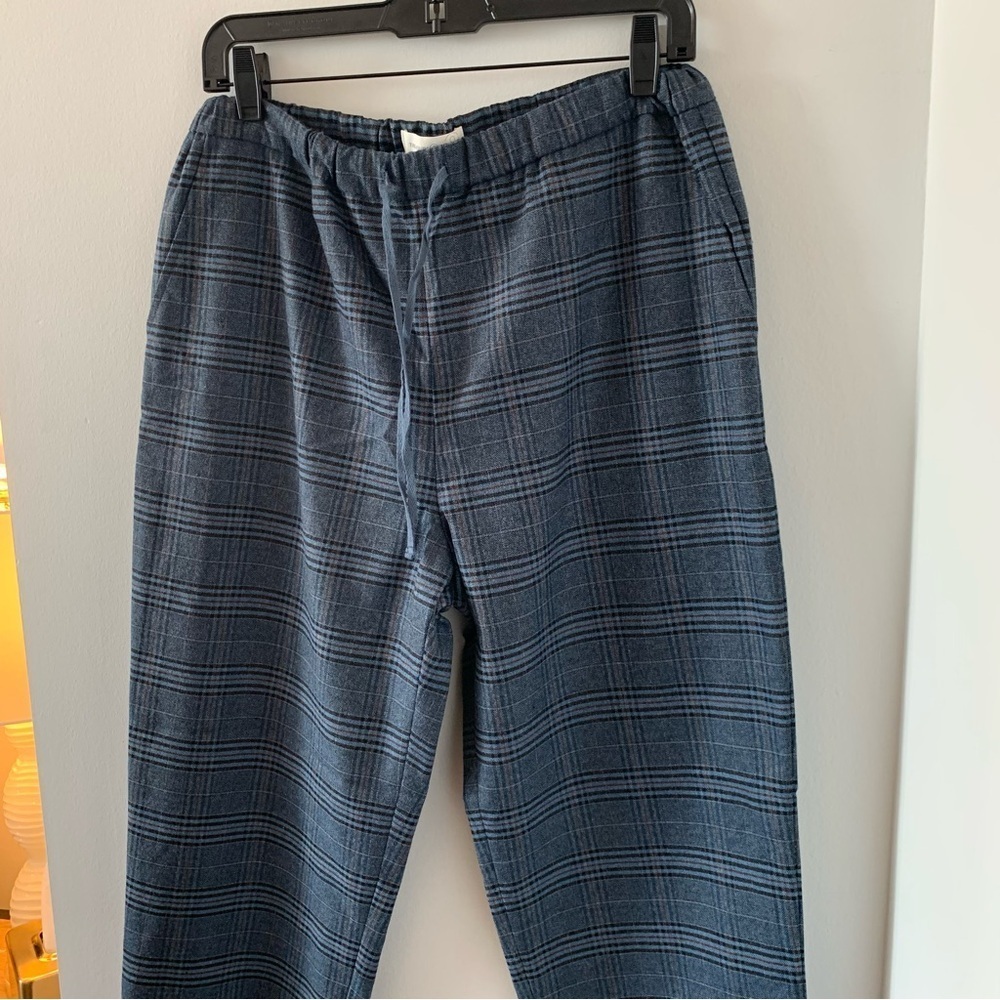 Treasure & Bond Straight Leg Pants In Plaid Heritage Navy & Black Size S NWT - Picture 8 of 14